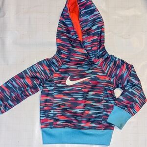 Nike Kids Blue and Red Patterned Hoodie